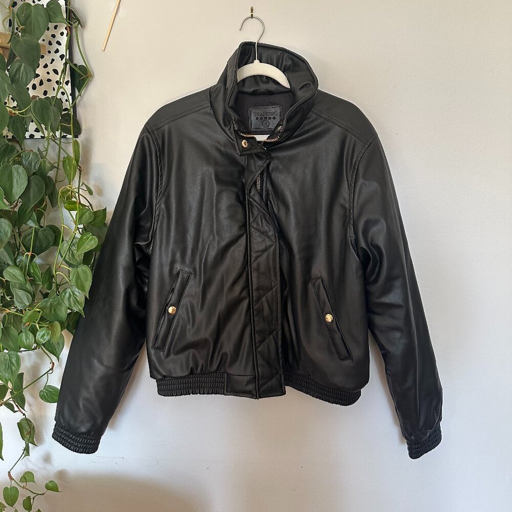 Blank NYC Faux Leather Bomber Jacket - Size XL - NWOT